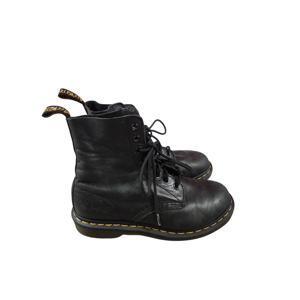 Dr. Martens Pascal Virginia Black Leather 8-Eye Combat Boots Womens 7 US L